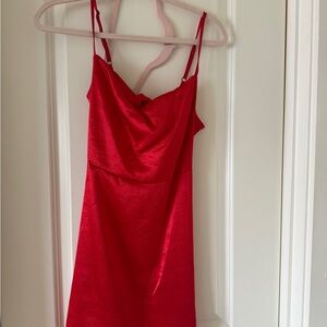Wild Fable Vibrant Red Satin Mini Dress